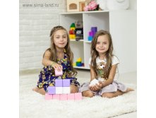 Набор цветных кубиков, 9 шт, 60*60, цвет розовый