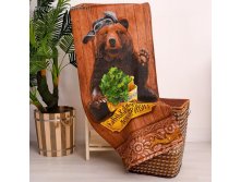 Полотенце "Банька парит" 60х146 см, 100% хлопок 160гр/м2