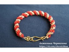 Браслет Кручёный жгут из чешского бисера.