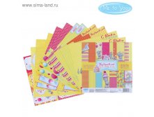 Набор бумаги для скрапбукинга Me to you "Поздравляю тебя", 12 листов, 15.5 x 15.5 см, 180 г/м² 53руб от 3 наборов