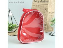 Косметичка на молнии "Сумка с ручкой", 1 отдел, красная 76р от 3шт