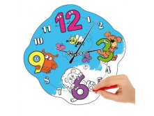 Часы-раскраска "Учимся считать", 24,5 х 24 см Китай; 25 см &#215; 25 см &#215; 2,5 см; Пластик, краска, картон; В боксе 20 шт. Арт.: 1142301 49.00 руб.