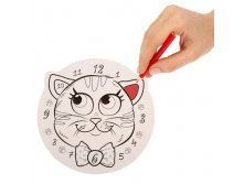 Часы-раскраска "Кот", 24 см Китай; 25 см &#215; 25 см &#215; 2,5 см; Пластик, краска, картон; В боксе 20 шт. Арт.: 1142304 Варианты: Бабочка Давай веселиться Давай играть Кот Любимой бабушке 25.00 руб.