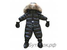 М.18-37 Комбинезон слитный Moncler лаковый черный 3200 руб.