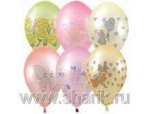 Шар 1103-0940 9д. неон с рисунком ассорти 1шт - 4,20 руб
