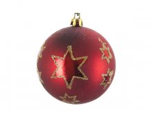 Шар новогодний "Золотая звезда" d=8см. (блистер) Monte Christmas, Серия: Новогодняя коллекция-Классика-Красное с золотом, Материал: Полимерные материалы, Код: N6380453, Артикул: N6380453 45р есть 3шт