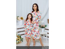 Комплект платьев в стиле family look Версаль М-2044 цветы.jpg