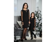 Комплект платьев Family Look для мамы и дочки Паутинка М-2051 черн.jpg