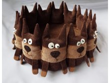 Лежанка для кошки "Котики" круглая мягкая оригинальная