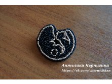 Брошь Кошачья нежность.