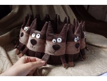 Лежанка для кошки "Котики" круглая мягкая оригинальная