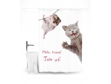 ШТОК056-15329 ШТОК056-15329. Шторка для ванной "Hello,friend!"145*180