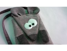 Детская сумка-игрушка "Мышка" сиреневая через плечо