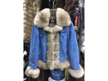 Джинсовочки на синтепоне с мехом песца  7500р