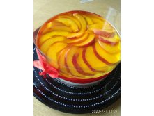 Чизкейк без выпечки с персиками