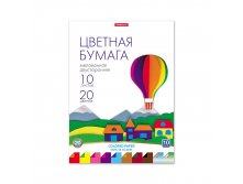 58488 Цветная бумага двусторонняя мелованная в папке ErichKrause, А4, 10 листов, 20 цветов, игрушка-набор для детского творчества Цена 67,5+% в наличии 34 шт.jpg