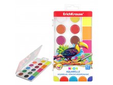 54008 Краски акварельные ErichKrause Neon 17 цветов с увеличенными кюветами (в пластиковой коробке с европодвесом) Цена 99+% в наличии 8 шт.jpg