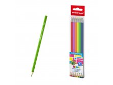 56077 Цветные карандаши деревянные ErichKrause Inspiration Neon шестигранные, грифель 3 мм, 6 цветов (в ПЭТ-боксе 6 шт) Цена 80+% в наличии 18 шт.jpg