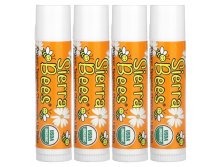 MBE-01145 Sierra Bees, Органические бальзамы для губ, мандарин и ромашка, 4 шт. в упаковке, 0,15 унции (4,25 г) каждый - 915,74 руб (цена за набор)