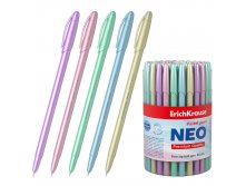 55380 Ручка шариковая ErichKrause Neo&#174; Stick Pastel 0.7, Super Glide Technology, цвет чернил синий (в тубусе по 60 шт.)  в наличии 27 шт.jpg