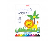 58494 Цветной картон глянцевый на клею ErichKrause, А4, 10 листов, 10 цветов, игрушка-набор для детского творчества Цена 92,2+% в наличии 6 шт.jpg