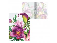 49377 Папка с боковым зажимом пластиковая ErichKrause&#174; Tropical Flowers, A4 (в пакете по 4 шт.) Цена 100+% в наличии 1 шт.jpg