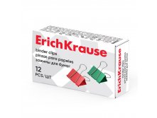 25089 Зажимы для бумаг ErichKrause Classic, 19мм, ассорти (в коробке по 12 шт.) Цена 78,5+% в наличии 8 шт.jpg