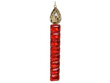70156 Jewel candle ornament red gold 14cm a = max width b = base width h = height Min amount (MOQ) 20 - 10 