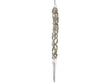 69575 Glass spiral icicle clear silver beaded 20cm a = max width b = base width h = height Min amount (MOQ) 18 - 6,8 