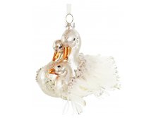 Glass swan family ornament 10cm a = max width b = base width h = height Min amount (MOQ) 12 - 10,2 