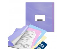55409 Набор пласт. обложек ErichKrause&#174; Fizzy Pastel для учеб., с клеевым краем и клап. в край, стик. для подписи, 232х440мм, 100 мкм (пак.12 шт.) Цена 124+% в наличии 1 шт.jpg