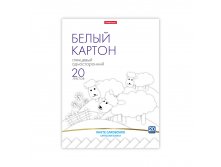 58490 Белый картон глянцевый на клею ErichKrause, А4, 20 листов, игрушка-набор для детского творчества Цена 106+% в наличии 3 шт