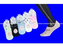 ЦВЕТНЫЕ следки женские короткие с силиконом арт. 6902 1 пара - 23 руб
