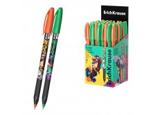 63109 Ручка шариковая ErichKrause U-109 Stick&Grip Dino Art 1.0, Ultra Glide Technology, цвет чернил синий (в коробке по 50 шт.)