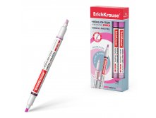 56017 Двухсторонний текстмаркер ErichKrause Visioline V-16 Neon+Pastel, цвет чернил розовый (в коробке по 12 шт.) Цена 36+% в наличии 10 шт.jpg