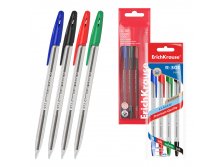 44593 Набор из 4 ручек шариковых ErichKrause R-301 Stick Classic 1.0, цвет чернил синий, черный, красный, зеленый (в пакете) цЕНА 67,4+% В Наличии 23 наборов
