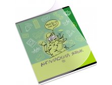 62535 Тетрадь общая ученическая с пластиковой обложкой на скобе ErichKrause Котоформулы, Английский язык, 48 листов, клетка Цена 60+% в наличии 3 шт.jpg