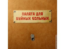 табличка на дверь Палата для буйных больных - 143р.