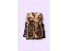 МЕХОВАЯ ЖИЛЕТКА НА МОЛНИИ С КОЖАНЫМИ ВСТАВКАМИ (КОРИЧНЕВЫЙ) - АРТ. G103, 520 руб.jpg