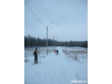 освещенная лыжная трасса днем