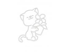 а5_Кот_с_цветком