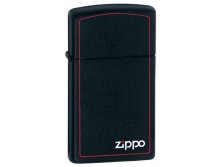 1137    ZIPPO SLIM BLACK MATTE LOGO BORDER &#8470; 1618ZB