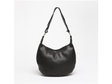 Borsa a spalla nera in pellle effetto struzzo Leo 34 x 23 x 9 cm55.jpg