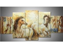 hand-painted-oil-wall-art-White-font-b-horse-b-font-pentium-decoration-animal-Landscape-Framed-2.jpg