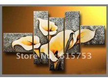 hand-painted-oil-wall-art-good-golden-yellow-flowers-home-decoration-Landscape-font-b-Framed-b.jpg