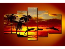 -font-b-Oil-b-font-wall-art-Sunrise-font-b-beach-b-font-dolphins-home.jpg