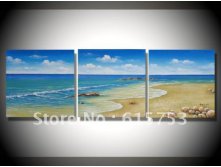 hand-painted-font-b-Beach-b-font-blue-sky-clouds-High-Q-Wall-Decor-Modern-Abstract.jpg