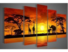 100-Hand-painted-Free-shipping-sun-woods-The-giraffe-font-b-elephant-b-font-ecorative-landscape-1.jpg