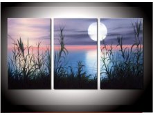 100-Hand-painted-font-b-Sunrise-b-font-the-lake-grass-landscape-Wall-home-Decor-font.jpg