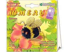 Набор для изготовления броши Шмель-пряжа+бисер_70 руб.